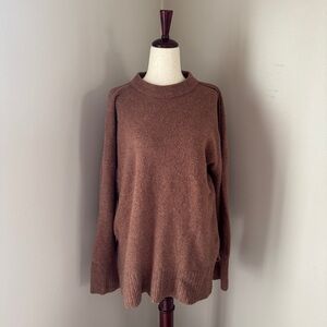 Abercrombie & Fitch Brown Oversized Fluffy Crew Sweater Longer Length Medium